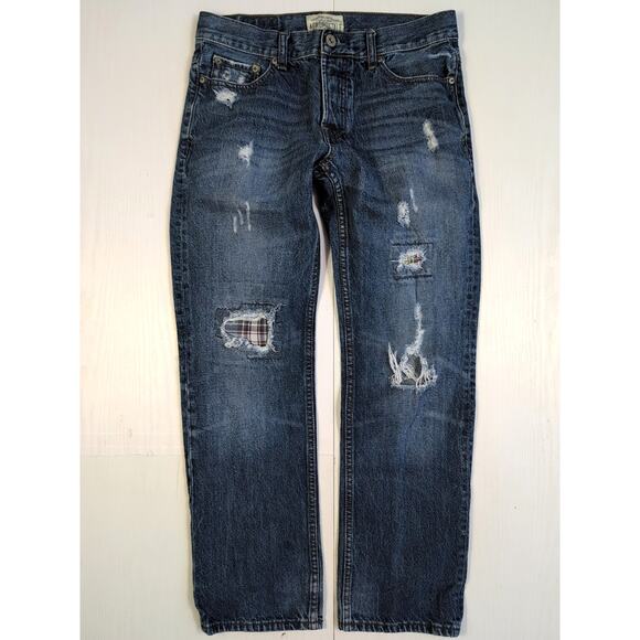 Aeropostale Women’s Size 30 Blue Mid Rise Ripped Skinny Jeans Distressed Denim - Picture 1 of 14